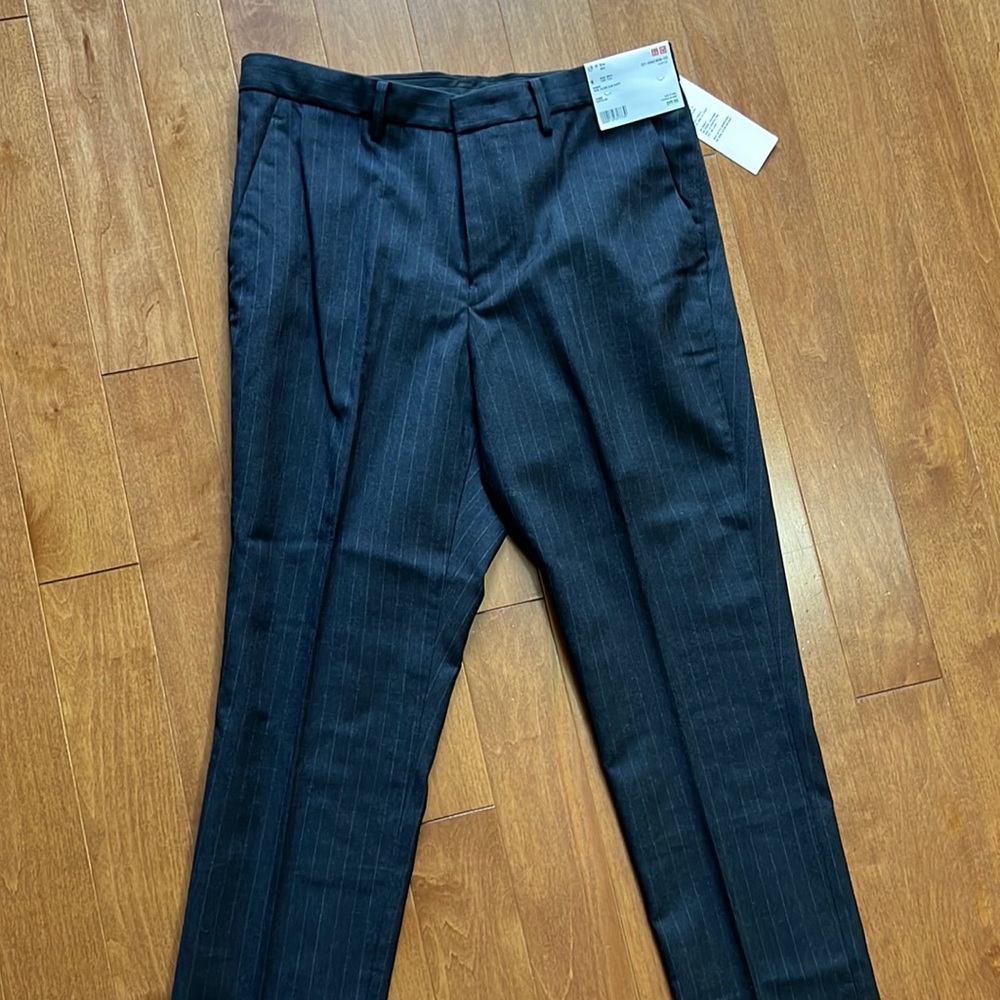 Wool blend slim pants
